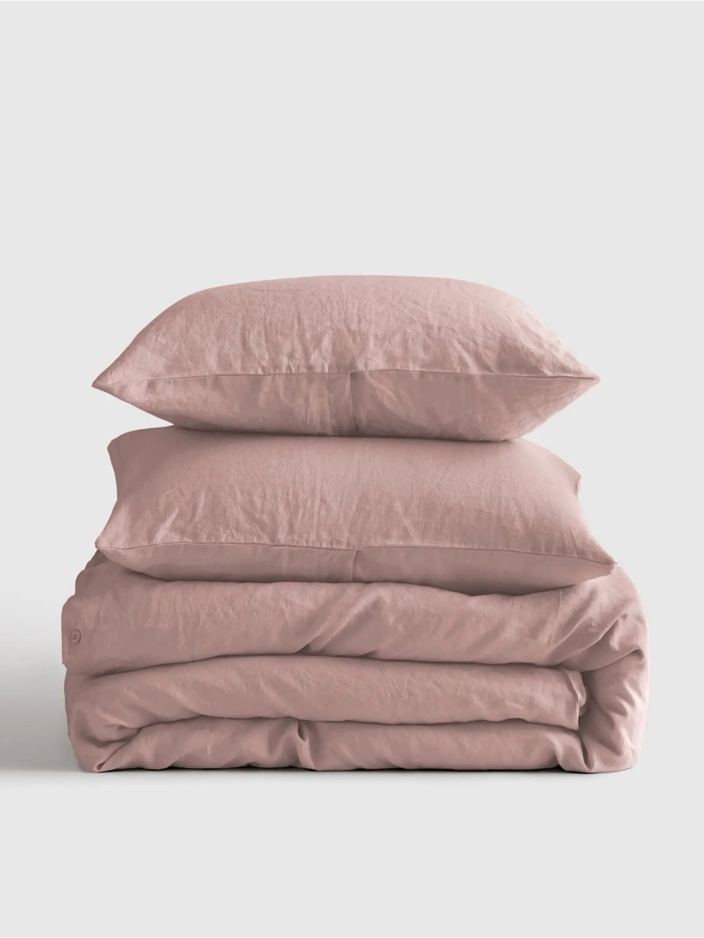 NWOT Dusty Mauve European Linen Duvet Cover Set - Retail $194